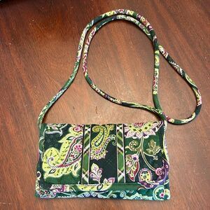 Vera Bradley retired green paisley crossbody NWOT